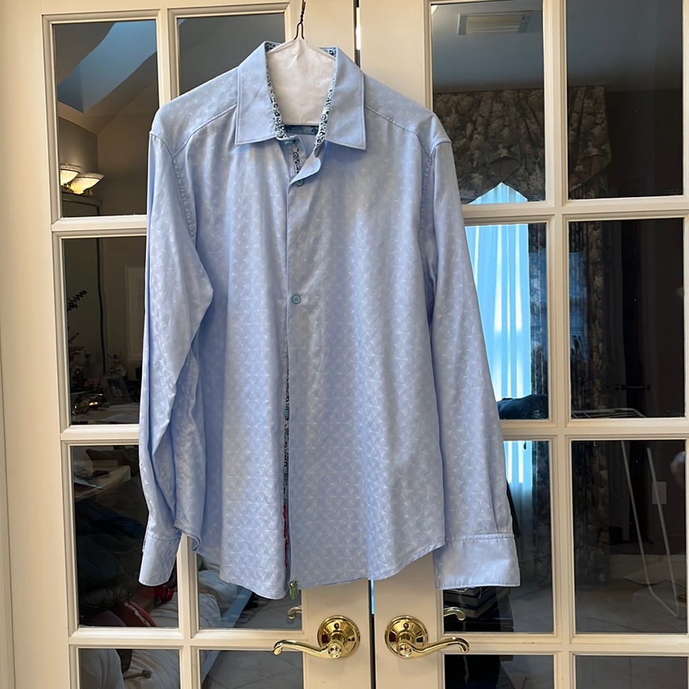 Powder blue Robert Graham button down, perfect condition
